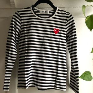 Comme des Garçons Play Striped Long Sleeve Shirt